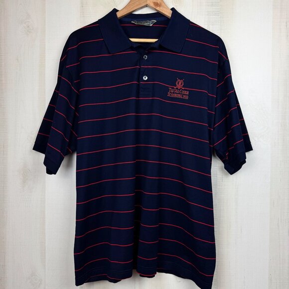 St. Andrews Links Tartan Collection Mens Golf Polo Blue Red XL Made in Italy - Picture 1 of 9